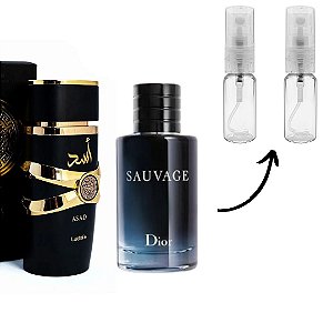 Kit Decant - Perfume Lattafa - Asad Masculino Edp + Perfume Dior Sauvage Masculino Edt