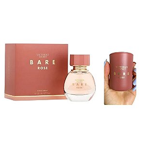 Kit Victoria's Secret - Perfume Bare Rose Edp 50ml + GRÁTIS Mini Vela Perfumada