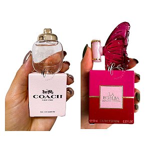 Kit Miniatura Perfume Coach New York Feminino Edp 4.5ml + Miniatura Perfume La Bomba Feminino Edp 11ml
