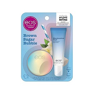 Eos - Kit Lip Balm Hidratante Labial & Esfoliante Labial Brown Sugar Bubble