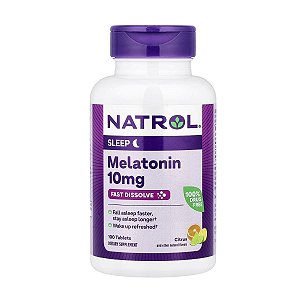 Melatonina 10mg Fast Dissolve - Natrol 100 tabletes Sabor Citrus