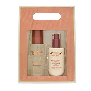 Victoria's Secret - Kit Spiced Vanilla Crème Hair e Body Mist + Loção Corporal Body Lotion
