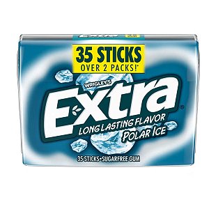 Extra Gum - Chiclete De Menta Sem Açúcar Polar Ice Goma de Mascar 35 unidades