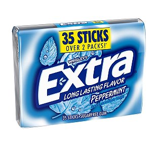 Extra Gum - Chiclete De Hortelã-Pimenta Sem Açúcar Peppermint Goma de Mascar 35 unidades