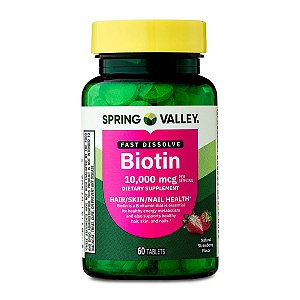 Biotina 10.000 Mcg Fast Dissolve - Spring Valley Biotin 60 Tablets