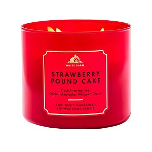 Bath Body & Works - Vela Aromática 3 Pavios Strawberry Pound Cake