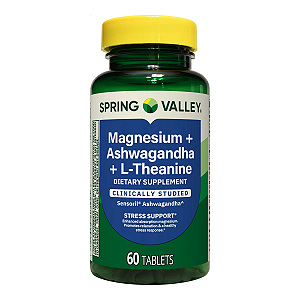 Spring Valley - Magnesium + Ashwagandha + L-Theanine Stress Support 60 Tablets