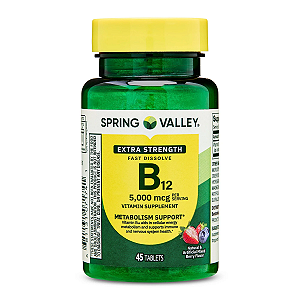 Vitamina B12 Spring Valley 5.000mcg 45 Tablets Mixed Berry