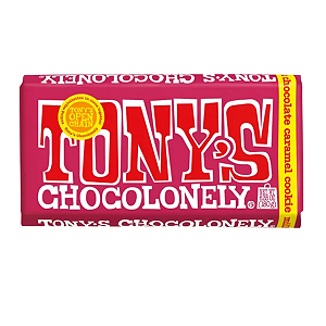 Tony's - Chocolonely Milk Chocolate Bar - Chocolate ao Leite com Cookie de Caramelo