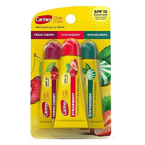 Carmex Lip Balm Sabores Hidratante Labial Bisnaga - Kit Com 3 Unidades
