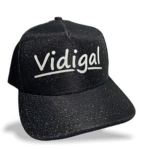 Boné VIDIGAL Preto Brilhante Glitter