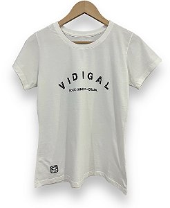 Camisa Baby Look Off White VIDIGAL RJ BRASIL