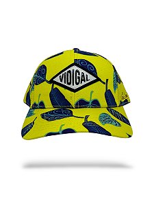 Boné amarelo floral VIDIGAL losango