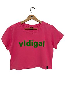 Cropped Estonado Rosa Neon VIDIGAL basic