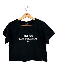 Cropped Preto Baile de Favela