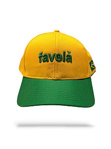 Boné Amarelo e Verde Favela Brasil