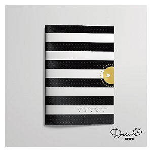 CADERNO PAUTADO LISO PRETO A5 - 28 PÁGINAS 120G