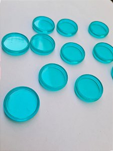 Disco para Caderno Inteligente 23mm - pct com 8 unid - Azul Piscina Transparente