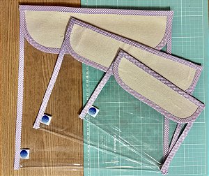 KIT PASTAS ORGANIZADORAS - 3 TAMANHOS - LILÁS TRANSPARENTE