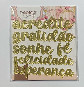 Aplique Acrílico Espelhado Dourado