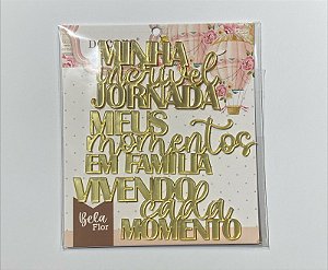 Aplique Acrílico Espelhado Dourado
