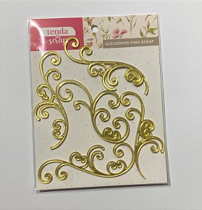 Aplique Acrílico Espelhado Dourado