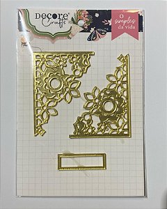 Aplique Acrílico Espelhado Dourado