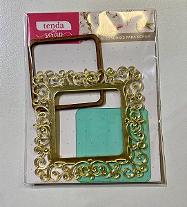 Shaker Floral - Acrílico - Dourado