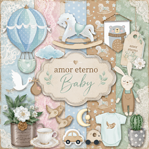 Coleção Digital - Amor Eterno Baby - 32 arquivos para impressão