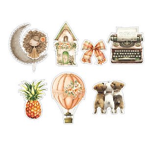 Coleção SINTONIA - Acrílico Aplique Sintonia MOD. 1 - 7 peças