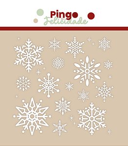 Coleção Pingo de Felicidade - DTF UV Floco de Neve - 15 x 15 cm