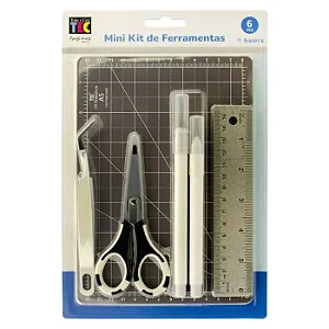 Mini Kit Toke e Crie Basics – Ferramentas para Scrapbooking e Artesanato (6 Peças)