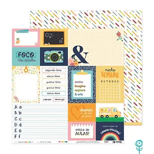 BLOCO TEMPO DE ESCOLA 12 FOLHAS - JUJU SCRAPBOOK