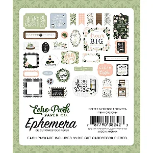 Coffee & Friends Echo Park Cardstock Ephemera 33/Pkg