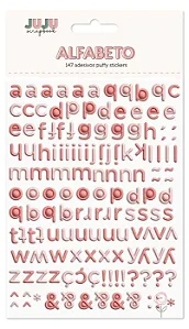 Adesivo Puff Juju Scrapbook Alfabeto Rosa
