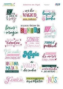 Adesivos em papel Sonhar - Coleção Um Mundo de Maravilhas