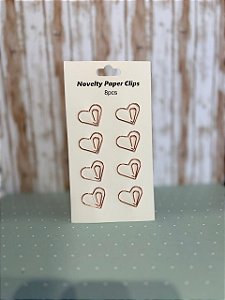 Clips para Papel Coração Cobre