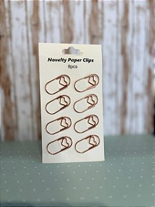 Clips para Papel Clips Coração Cobre