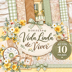 KIT 10 FOLHAS COLEÇÃO VIDA LINDA DE VIVER