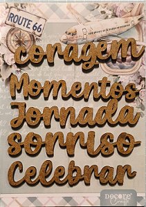 Aplique MDF coragem, momentos...