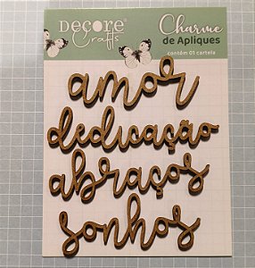 Aplique MDF amor, sonhos
