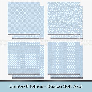 Combo Coleção Básica Soft - 8 Folhas - Azul 