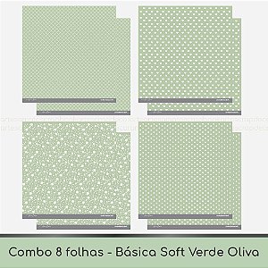 Combo Coleção Básica Soft - 8 Folhas - Verde Oliva