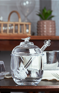 MELEIRA DE CRISTAL COM PEGADOR ABELHA E TAMPA BIRD 150ML - WOLFF