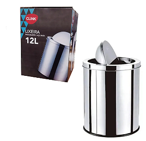 LIXEIRA BASCULANTE EM AÇO INOX 12L - CLINK
