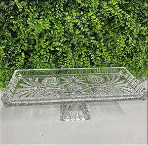 TRAVESSA DE CRISTAL COM PÉ DRAGON 34X15X10CM - LYOR