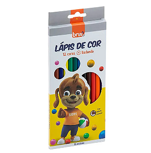 LÁPIS DE COR DE RESINA 12 CORES REDONDO - LEONORA