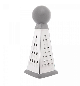 MINI RALADOR DE AÇO INOX E FACES COM CABO CINZA 9X4CM - LYOR