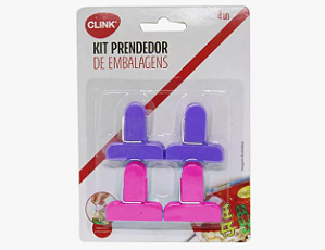 KIT 4 PRENDEDORES PARA EMBALAGEM 4X3CM - CLINK