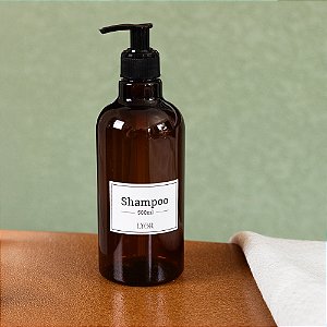 PORTA SHAMPOO DE PLASTICO COM PUMP VINTAGE 500ML - LYOR